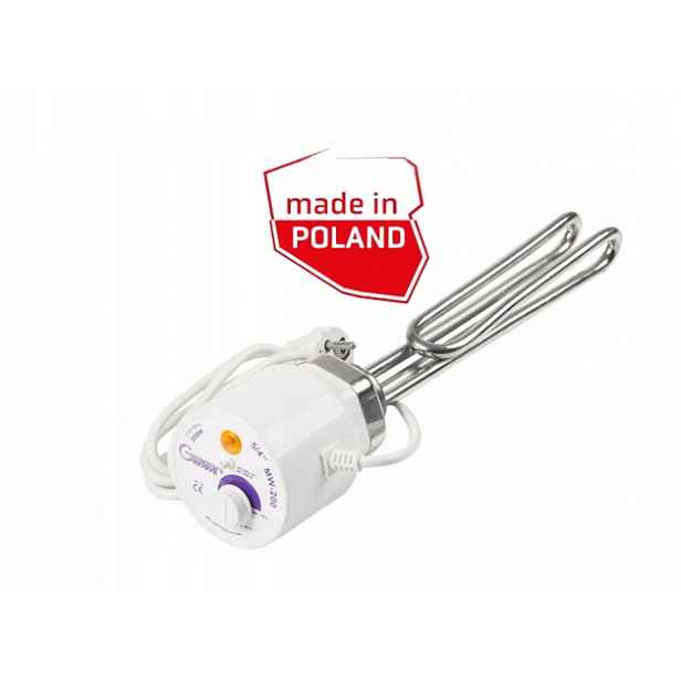 Polská ohřívačka termálního bojleru s termostatem ohnutá 2000 W P 2kw 6/4