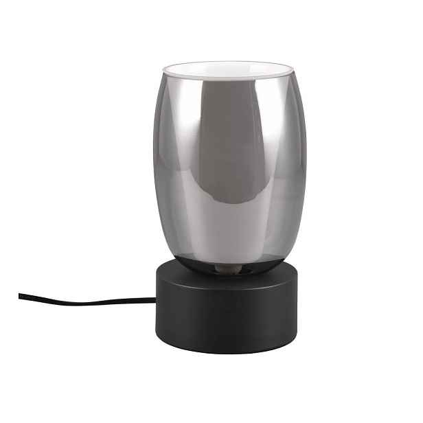 Stolní lampa se skleněným stínidlem v černo-stříbrné barvě (výška 24 cm) Barret – Trio Select