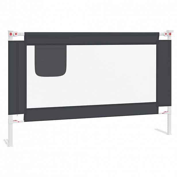 vidaXL Dětská zábrana k postýlce tmavě šedá 120 x 25 cm textil