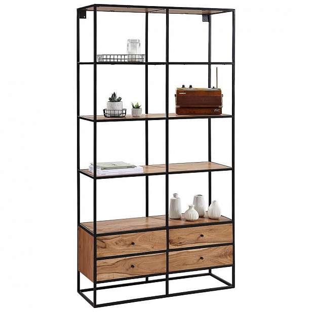 Ambia Home Regál, Akácie, Černá, Barvy Akácie