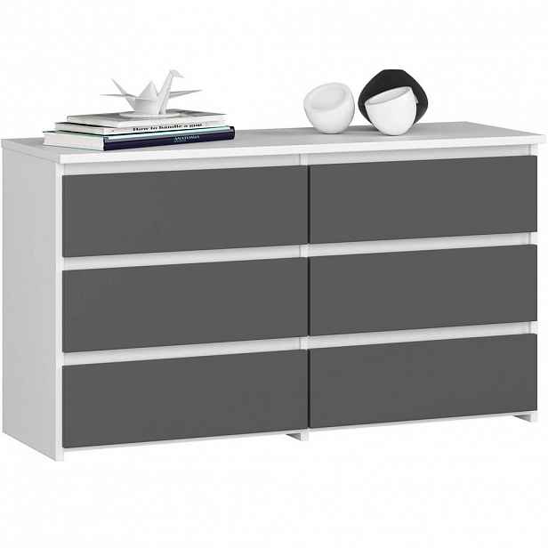 RAUMHIRSCH FURNITURE KOMODA bílá, grafitově šedá 57/100/35