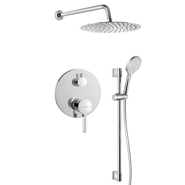 Sapho ICONIC podomítkový sprchový set s pákovou baterií, 2 výstupy, posuvný držák sprchy, chrom