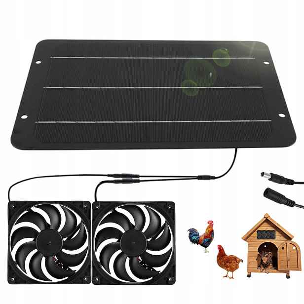 Solární Ventilátor 10W 12V Se Solárním Panelem A 120 CM Kabelem
