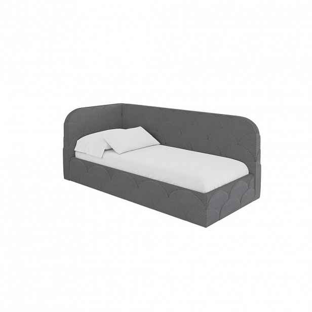 ALTDECOR JEDNOLŮŽKOVÁ POSTEL pro mládež s úložným prostorem, vpravo - ELRY 80x200 tmavě šedá