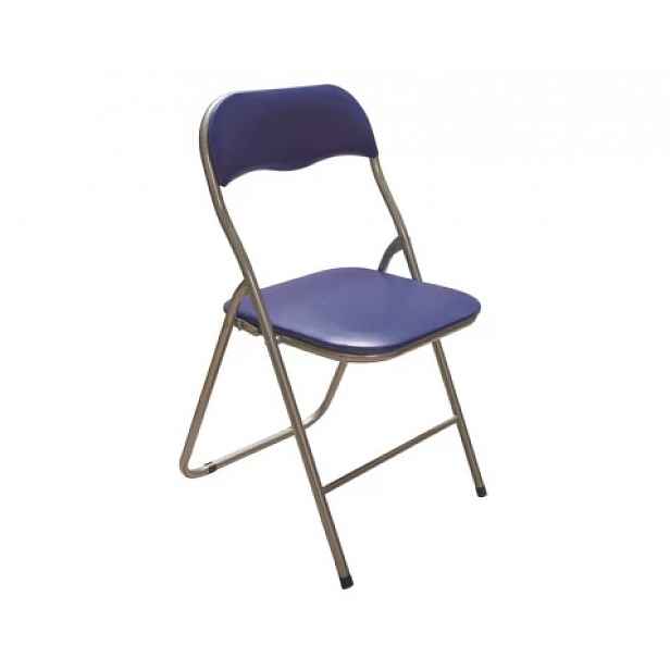 Skládací židle Foldus, modrá ekokůže