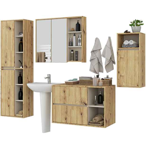 Ak furniture Koupelnová sestava VAMI dub artisan/kašmírová
