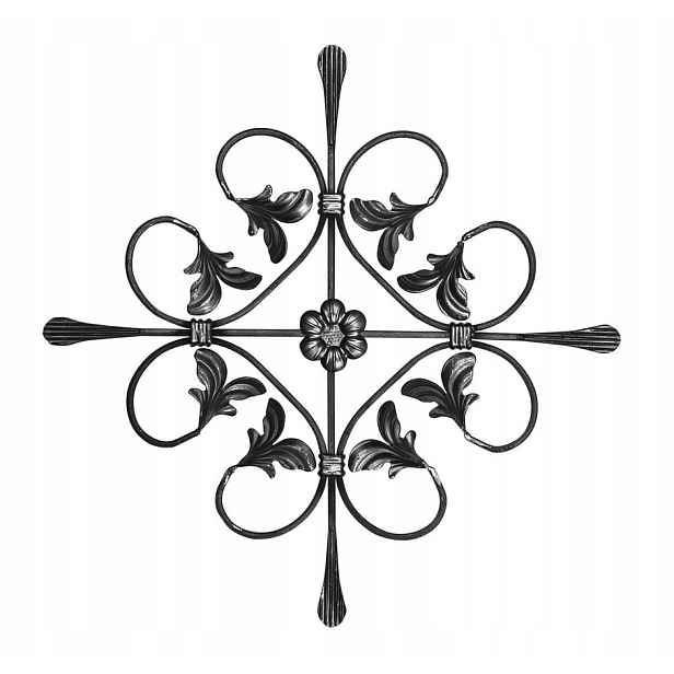 Kovaná rozeta plotové brány ozdobná 12x6 mm H485 x L485 mm