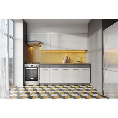 Kuchyně MODENA 200/260 cm, bílý lesk/grafit mat