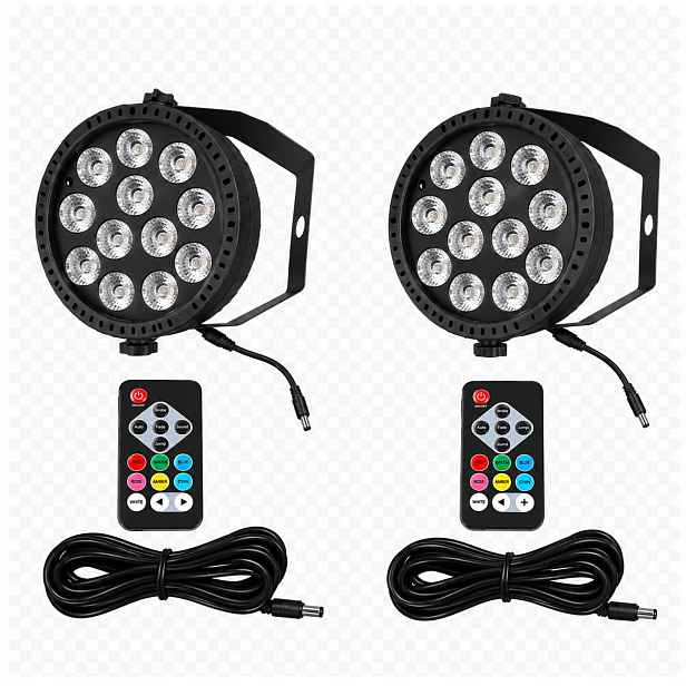 Led světlomety Par Rgb Scénické Akumulátorové Rtktoup 2 ks (36W, Dálkový Ovladač)
