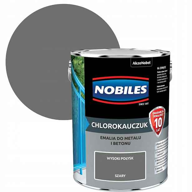 Nobiles Chlorokaučuk Šedý 5L Smalt Na Betonu A Kov