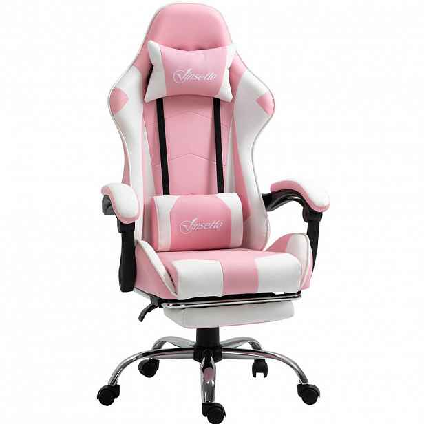 OKWISH HERNÍ židle 64/67/119-127 cm růžová z pěny s opěrkou hlavy, bederní opěrkou a podnožkou