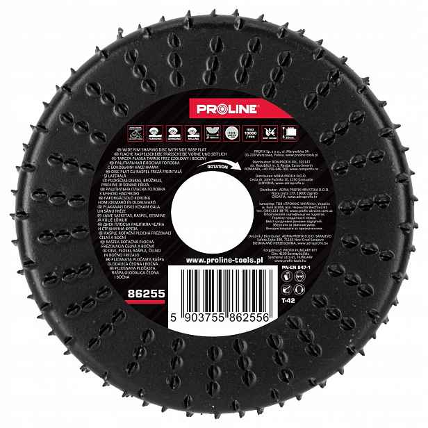 Plochý Kotouč Struhadlo Silné Zuby Čelní Fréza Boční 120 MM Proline