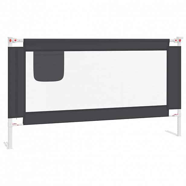 vidaXL Dětská zábrana k postýlce tmavě šedá 150 x 25 cm textil