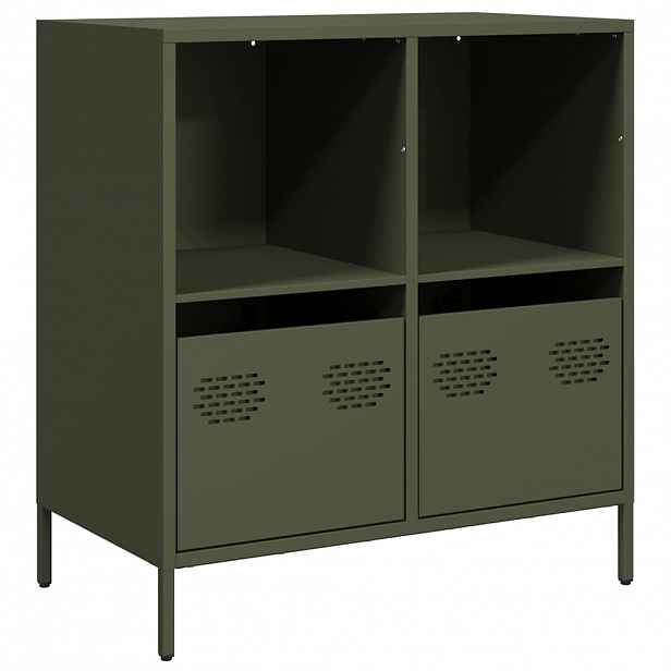 vidaXL Příborník olivově zelený 68x39x73,5cm ocel válcovaná za studena