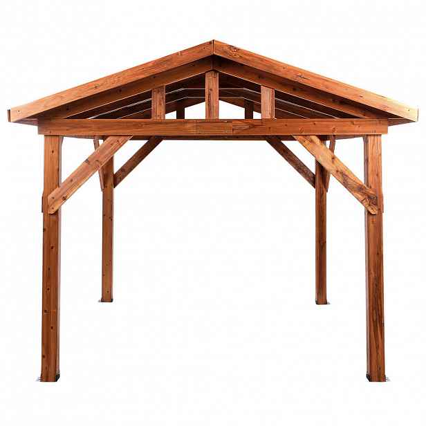 Beliani ZAHRADNÍ PAVILON Jedlové dřevo 296/350 cm Hnědý/Šedý Secchia