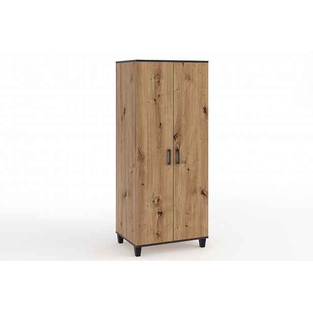 Dvoudveřová šatní skříň 80 cm NAIRI - dub artisan