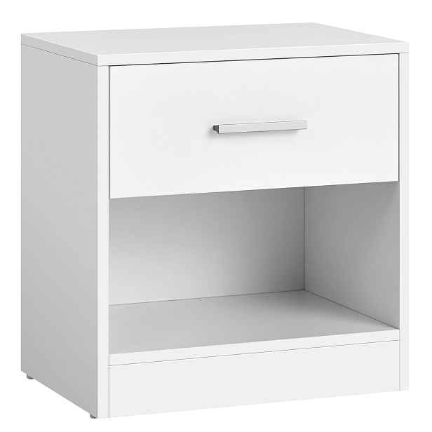 Noční Stolek Boční Stolek S Zásuvkou Klasická Bílá Minimalistická Barva
