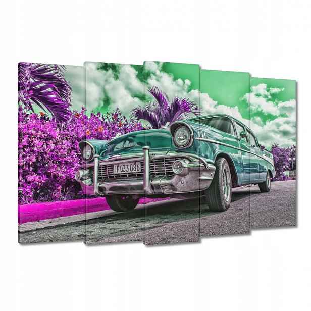 Obrazy 150x95 Klasické auto v tyrkysové barvě