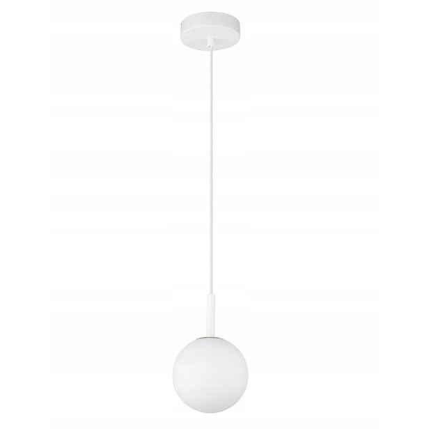 Závěsná lampa bílá minimalistická moderní skleněná bílá koule Sigma
