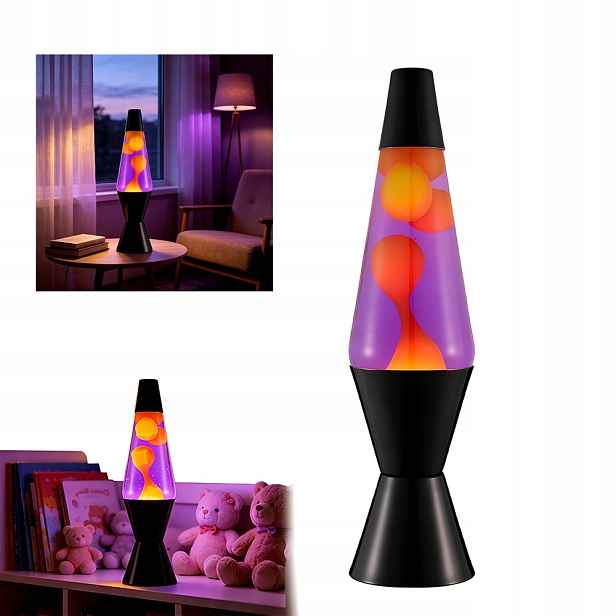 Pohyblivá Lampa Fialová Pohyblivá Kapalina Černá Základna 14 Palců