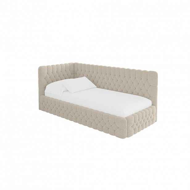 ALTDECOR JEDNOLŮŽKOVÁ POSTEL pro mládež s úložným prostorem, vpravo - MULY 80x200 tmavě béžová