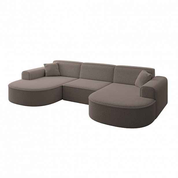 ALTDECOR SEDACÍ souprava MARI-U1 – 303 × 171 × 79 cm, hnědá, buklé