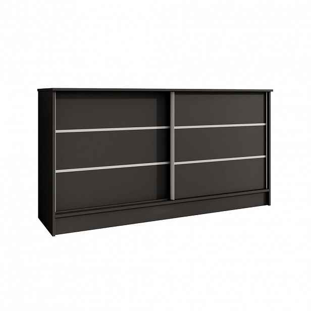 Beautysofa KOMODA Mirela se 2 posuvnými dvířky, 160 cm, černá
