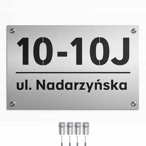 Adresní štítek Premium Nerezová Ocel (laser) s číslem domu, černý