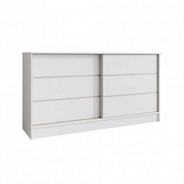Beautysofa KOMODA Mirela se 2 posuvnými dvířky, 160 cm, bílá