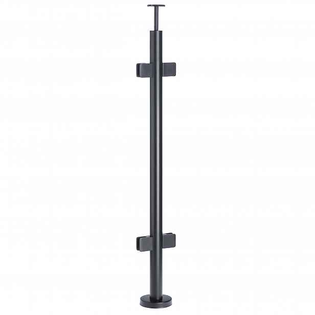 Průchozí sloupek pro skleněné zábradlí 110 cm Antracit o průměru 42 mm Loft