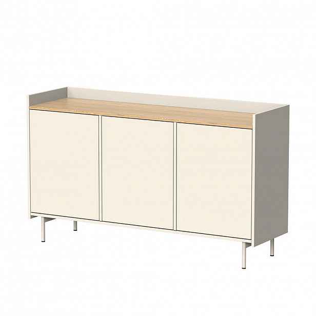 Vicco KREDENC Velina Krémová 140 x 82 cm se 6 přihrádkami