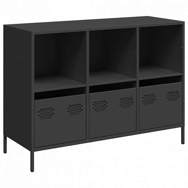 vidaXL Příborník černý 101,5 x 39 x 73,5 cm ocel válcovaná za studena