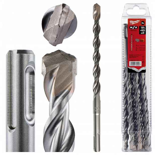 Vrtáky do betonu Sds Plus 12 x 160/210 mm 10 ks Milwaukee M2