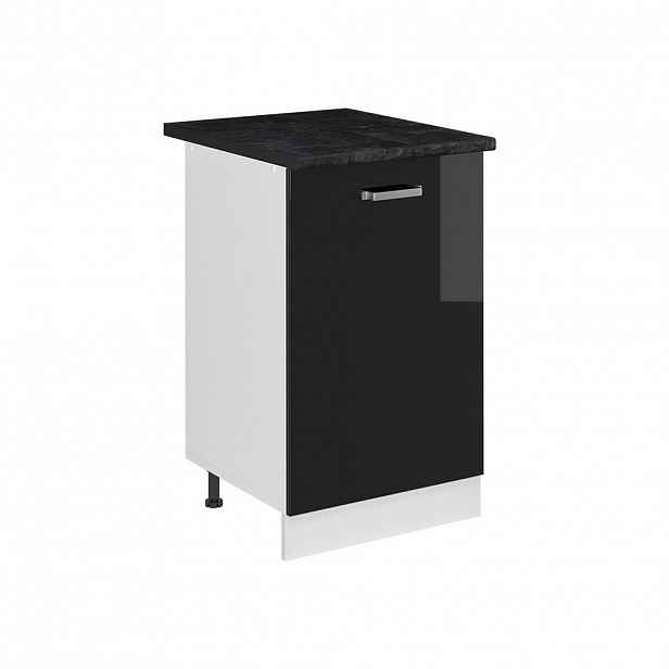 Vicco SPODNÍ SKŘÍŇKA KUCHYŇSKÉ LINKY R-Line, Černý vysoký lesk/Bílá, 50 cm pracovná doska antracitová