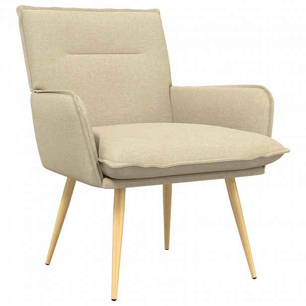 vidaXL křeslo Krémová Textil