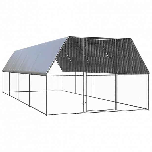 vidaXL Venkovní klec pro kuřata 3 x 8 x 2 m pozinkovaná ocel