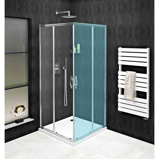 Gelco Sigma - Sprchové dveře Simply dvoudílné 78-80 cm, Coated Glass, lesklý hliník/čiré sklo GS2180