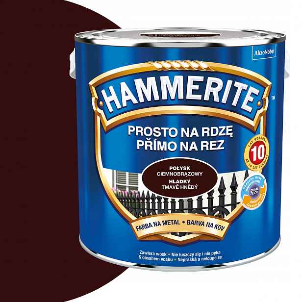 Hammerite Přímo na rez 2,5L Tmavě Hnědá Lesk