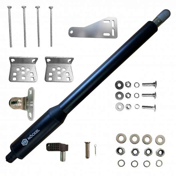 Hydraulický pohon pro křídlové brány 24V 40W, montážní držáky, klíč pro odblokování