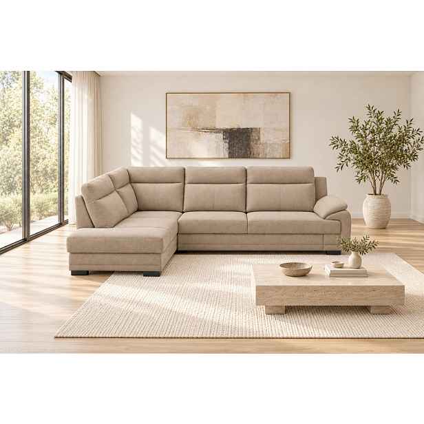 MID.YOU ROHOVÁ SEDAČKA, dřevo, textil, kompozitní dřevo, cappuccino