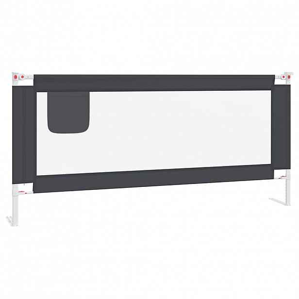 vidaXL Dětská zábrana k postýlce tmavě šedá 200 x 25 cm textil