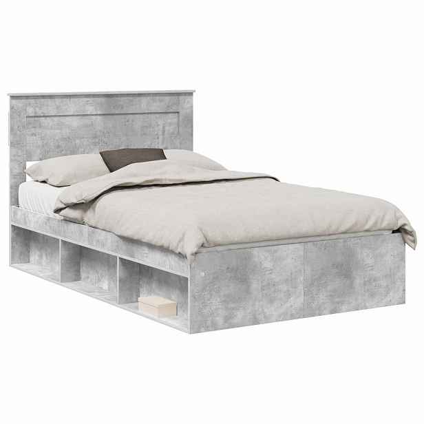 vidaXL Rám postele Betonově šedá 120 x 190 cm Kompozitní dřevo