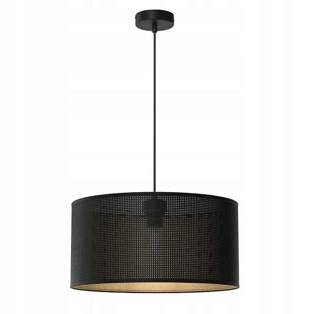 Závěsná lampa černá zlatá kulatá Ø 40 cm síťka do obývacího pokoje Luminex