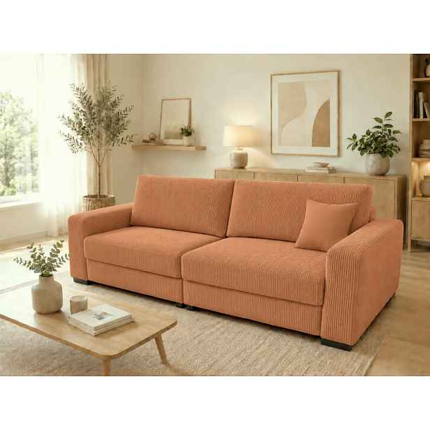 MID.YOU TŘÍMÍSTNÁ POHOVKA, dřevo, textil, kompozitní dřevo, terracotta