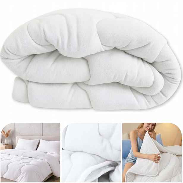 Přikrývka 200x200 Teplá Celoroční z Polaru 2 Strana 400g Textom