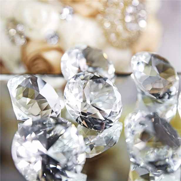 TEMU 8 ks Velkých 40mm Průhledných Akrylových Diamantů – Extrémní Rozložení, pro Svatby, Párty, Středové Dekorace, Výplň do Váz, Tvoření – Diamantový