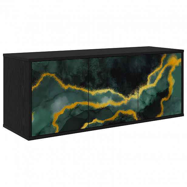 vidaXL Nástěnná TV skříň WIJHE 102 x 33 x 40 cm Černý dub