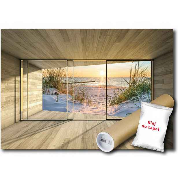 Vinylová fototapeta pláž okno terasa 3D 152x104