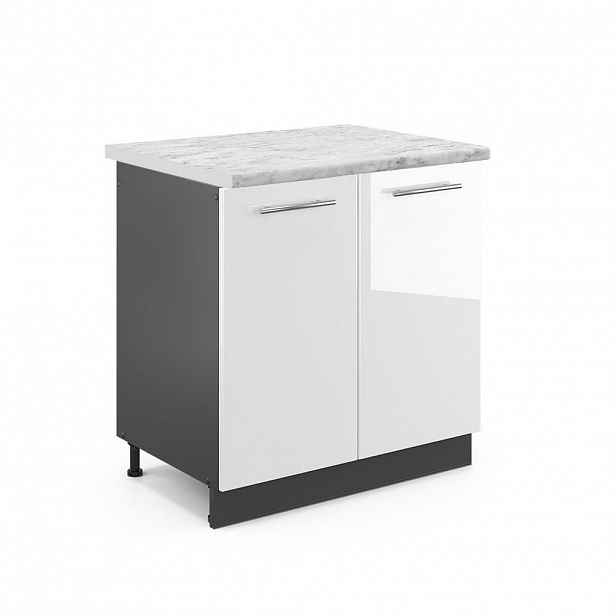 Vicco SKŘÍŇKA POD DŘEZ Fame-Line Bílá vysoký lesk 80 cm , PD Mramor