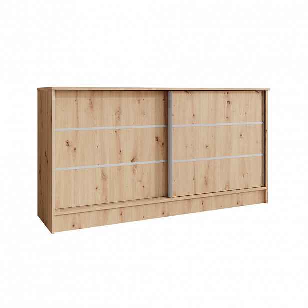 Beautysofa KOMODA Mirela se 2 posuvnými dvířky, 160 cm, dub Artisan